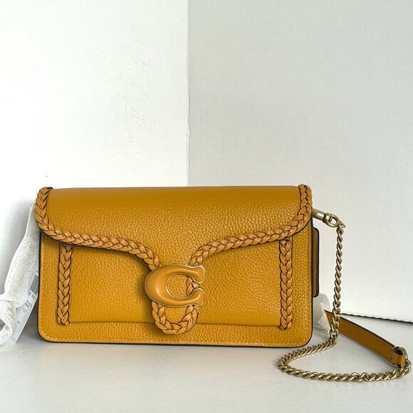 Coach Tabby Chain Clutch Braided Buttercup Leather CJ863 Crossbody Chain ORGPKG - Picture 4 of 14